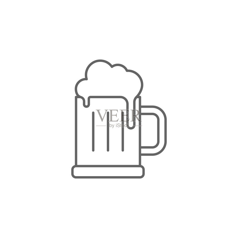 荷兰啤酒元素细线图标设计图标素材
