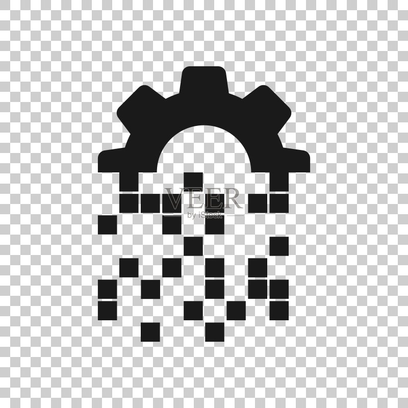 透明风格数字齿轮图标矢量素材图标素材