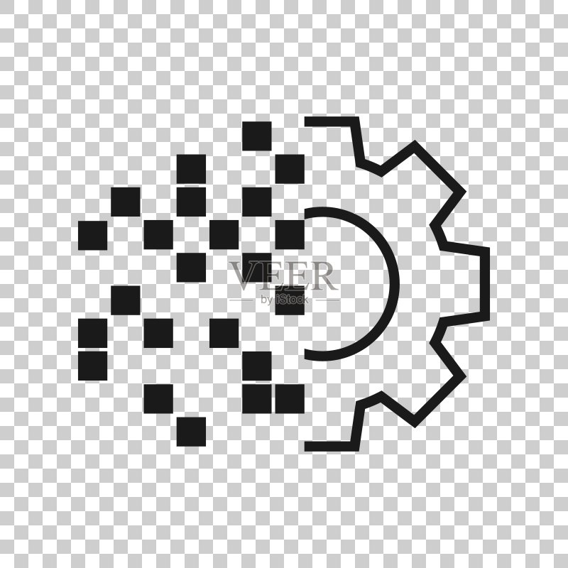 透明风格数字齿轮图标矢量素材图标素材