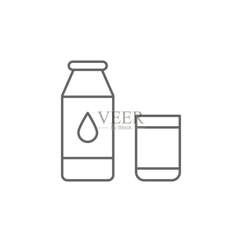 荷兰牛奶标志:网站和App细线设计元素图标素材