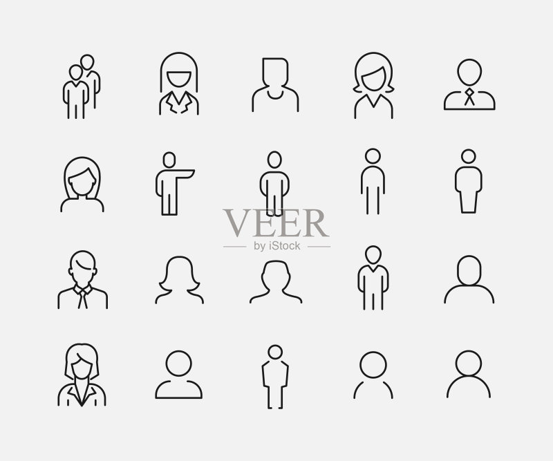人物线条图标高级合集图标素材