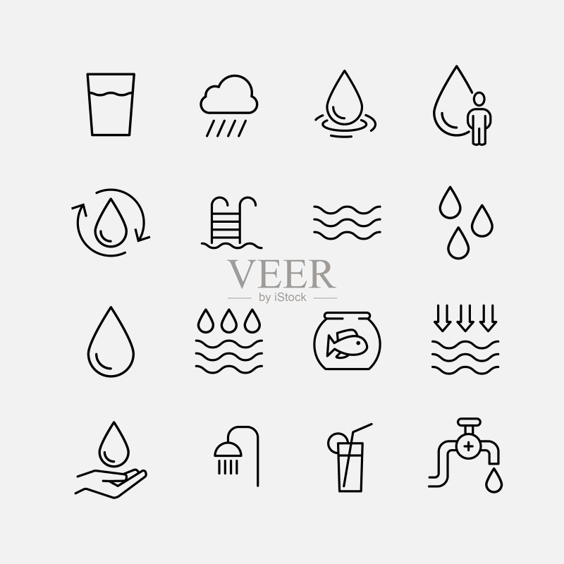优质水线性图标集图标素材