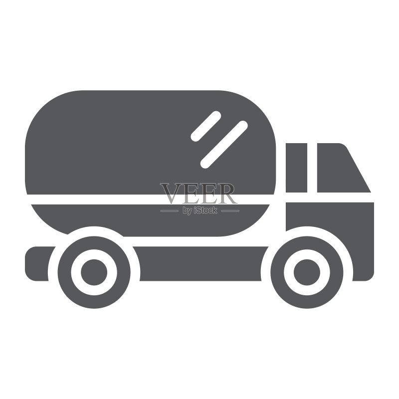 卡车标志图标,交通运输和汽车,厢型车标志,矢量图形,白色背景上的实体图案图标素材