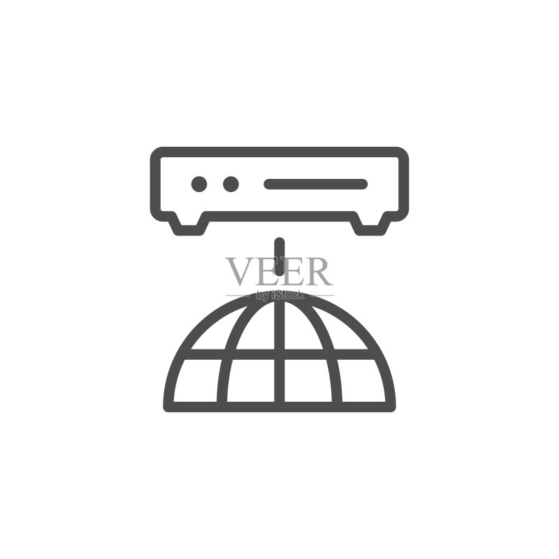 全球互联网线条轮廓图标图标素材