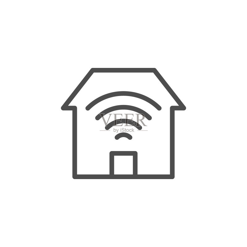 家用Wi-Fi线条轮廓图标图标素材