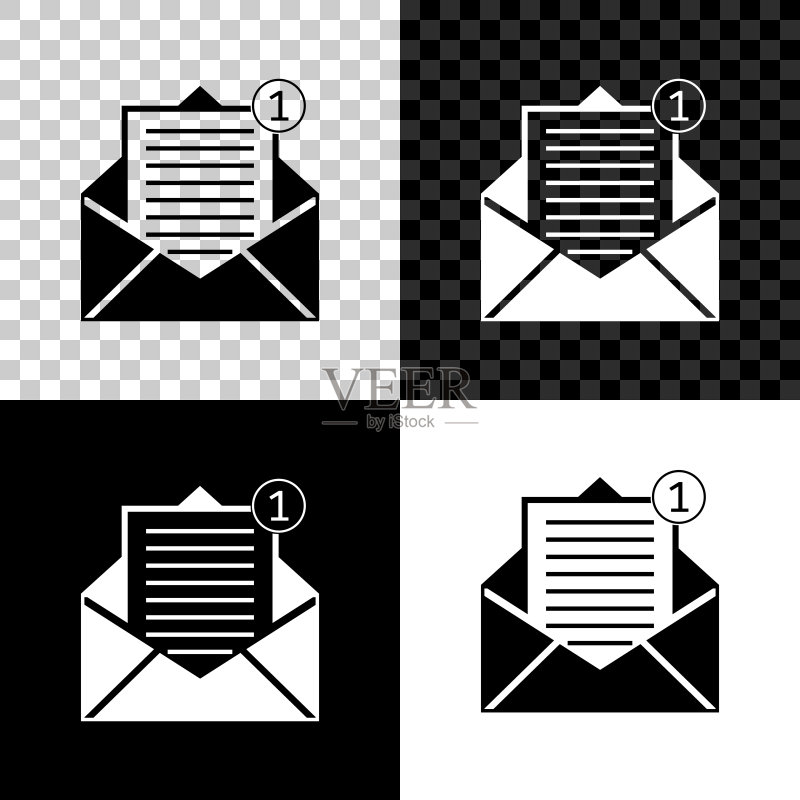 收到消息概念:信封图标,新邮件到达,短信,邮件递送服务矢量图图标素材