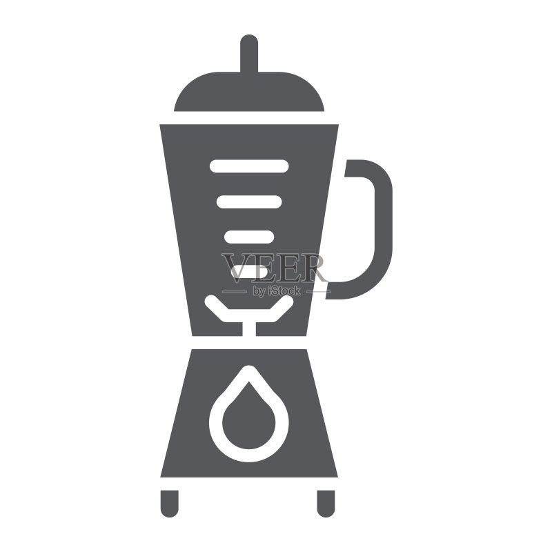 搅拌机字形图标,厨房和设备,搅拌器标志,矢量图形,白色背景上的实体图案图标素材