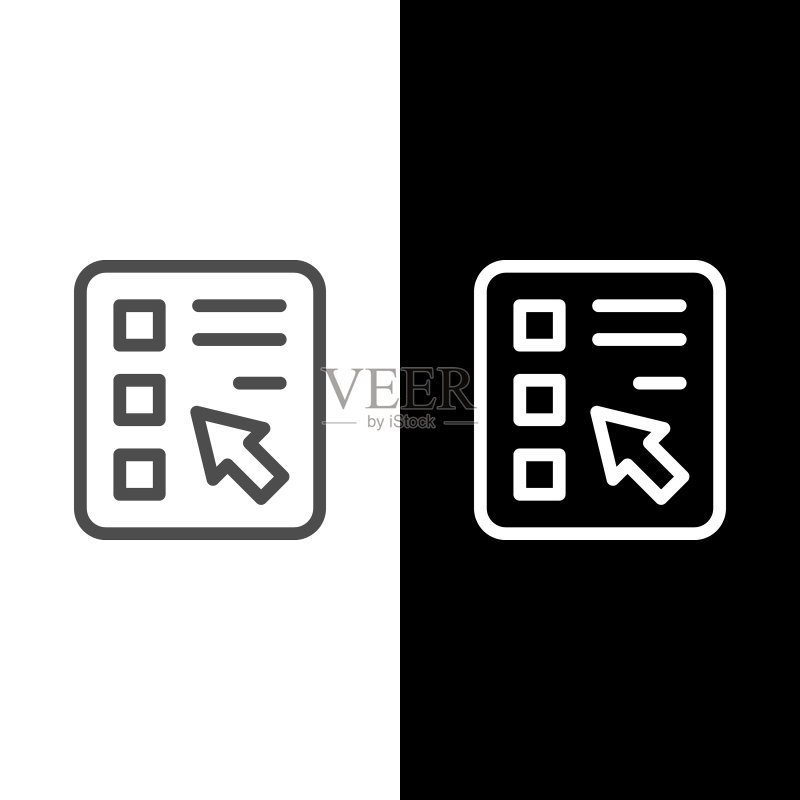 在线调查线性轮廓图标图标素材