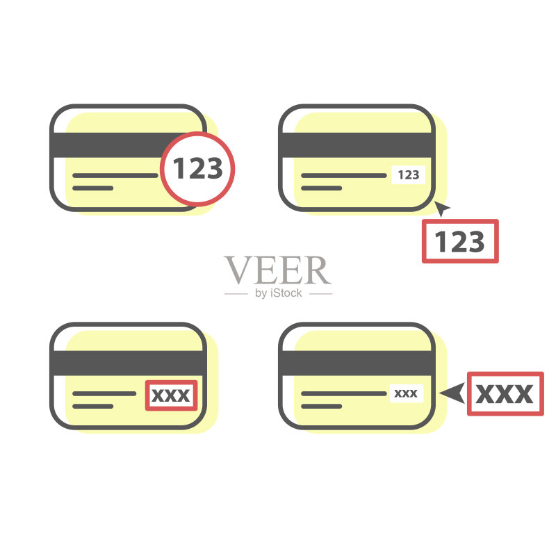 CVV代码输入示例:信用卡CVV代码图标图标素材