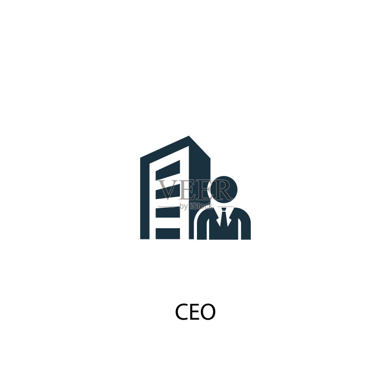 CEO图标:简单的元素插图,CEO概念符号设计,可用于网页和移动设备图标素材