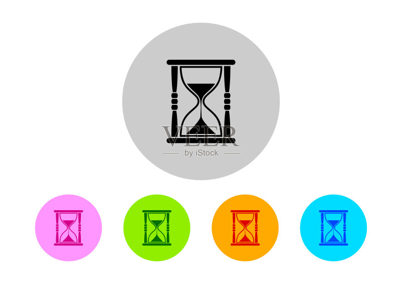彩色沙漏矢量图标图标素材