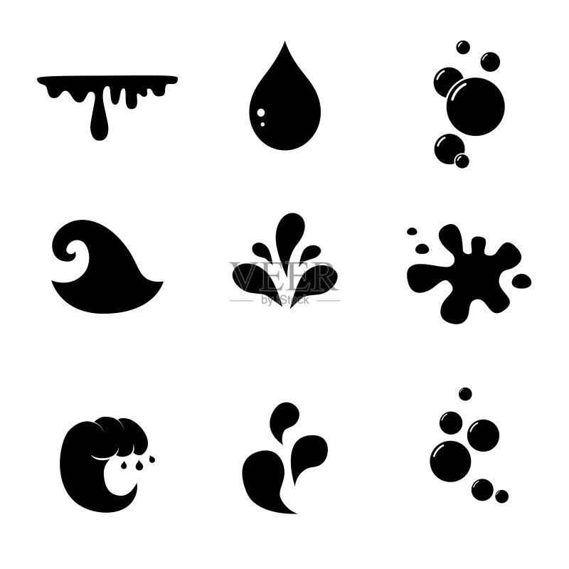 水波浪花矢量图标图标素材