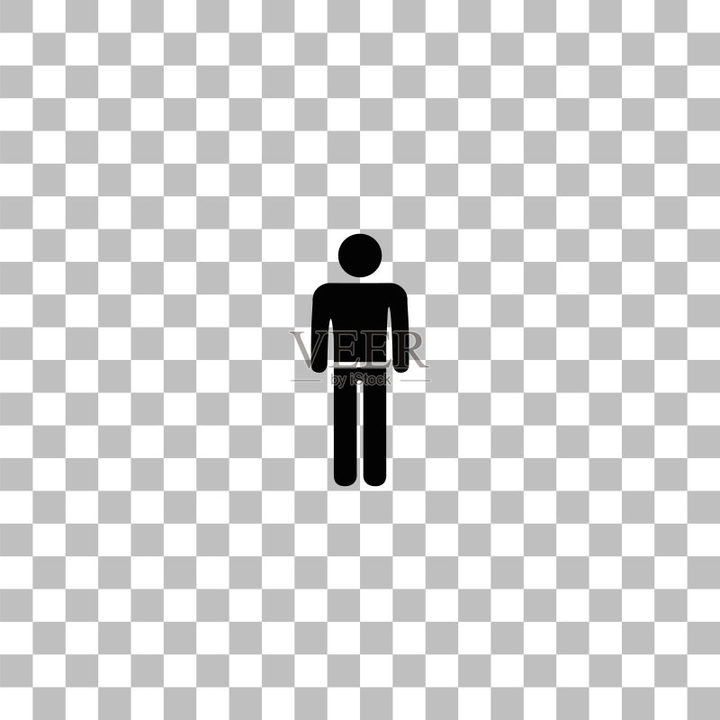 男人站立剪影图标图标素材