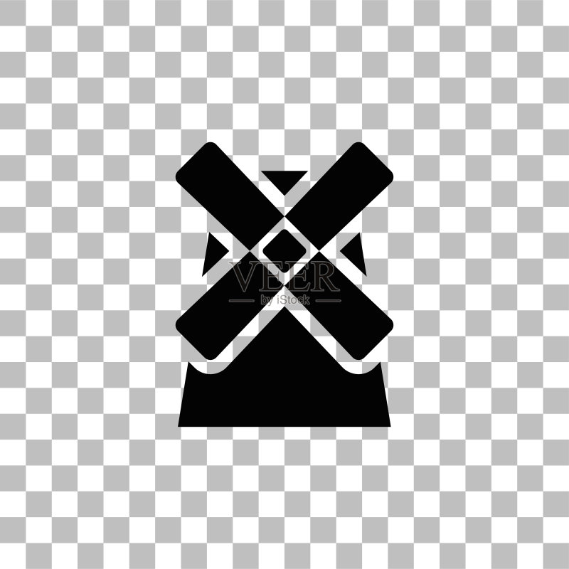 磨坊风车扁平图标图标素材