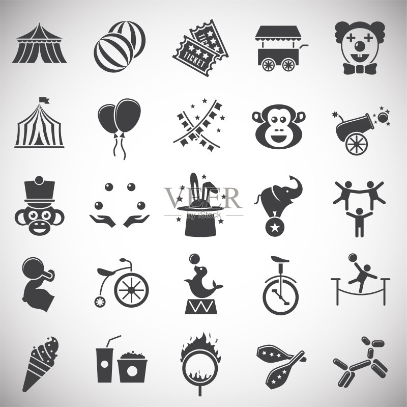 马戏团图标,网页设计插画图标素材