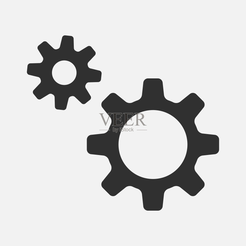 白色背景上的齿轮图标矢量图图标素材