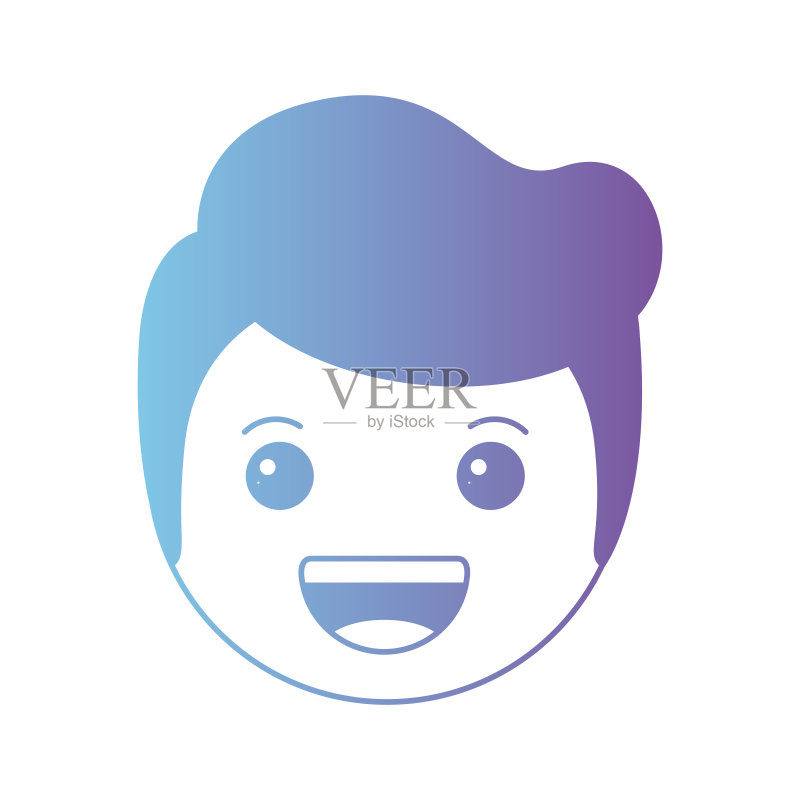 卡通快乐男人头像可爱人物图标素材