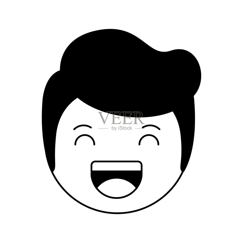 卡通快乐男人头像可爱人物图标素材