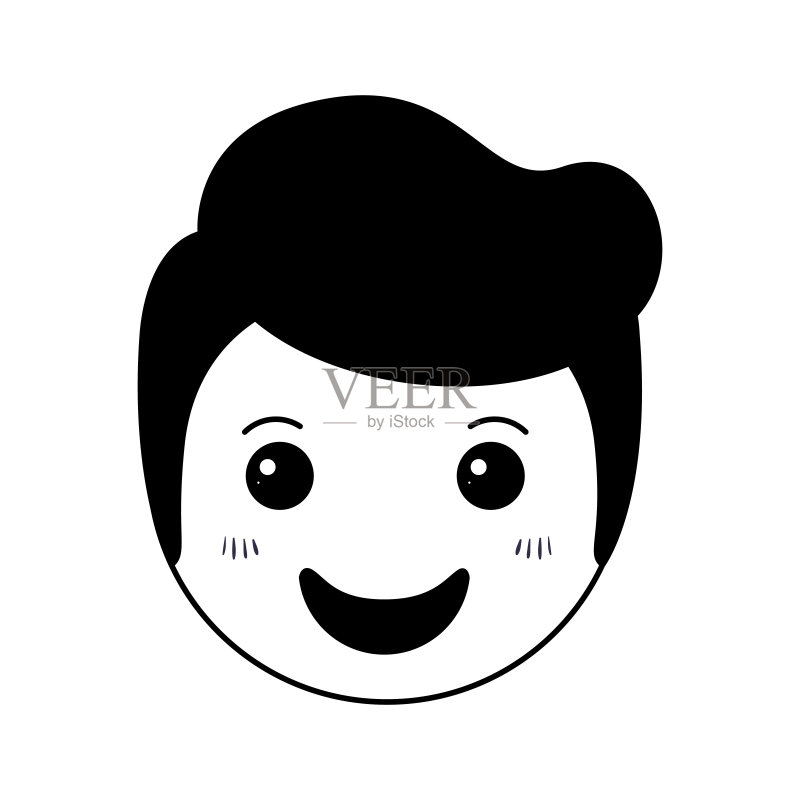 卡通快乐男人头像可爱人物图标素材