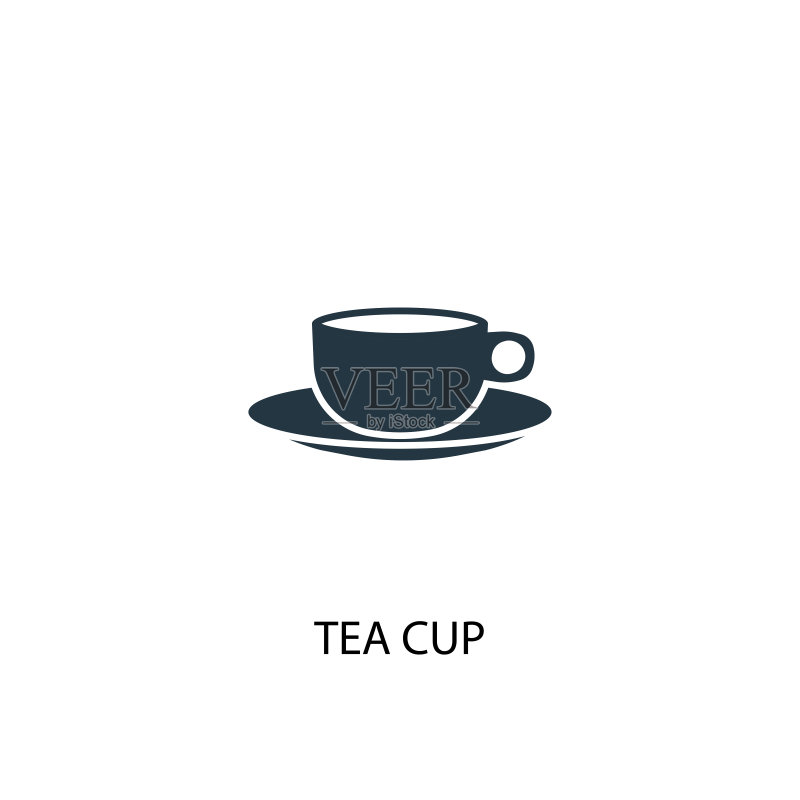 创意茶杯图标,简约元素插画图标素材