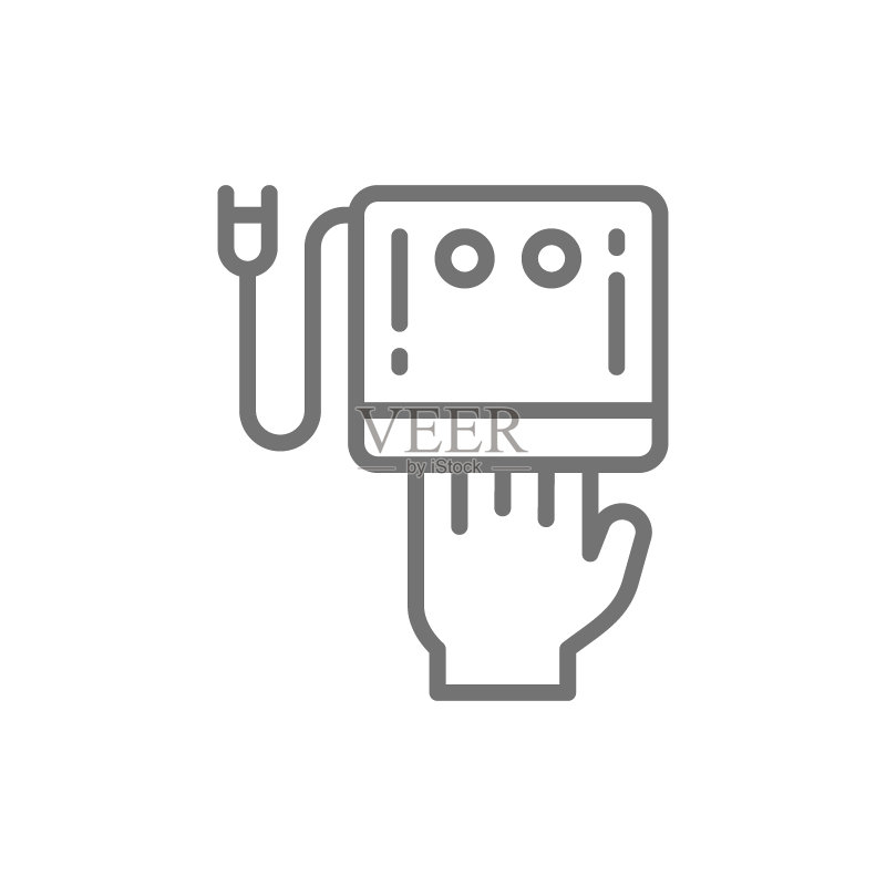 美甲灯UV LED线图标图标素材