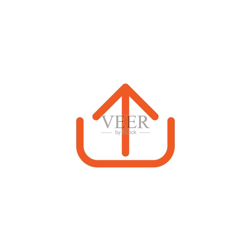 盒子向上红色细圆箭头图标图标素材
