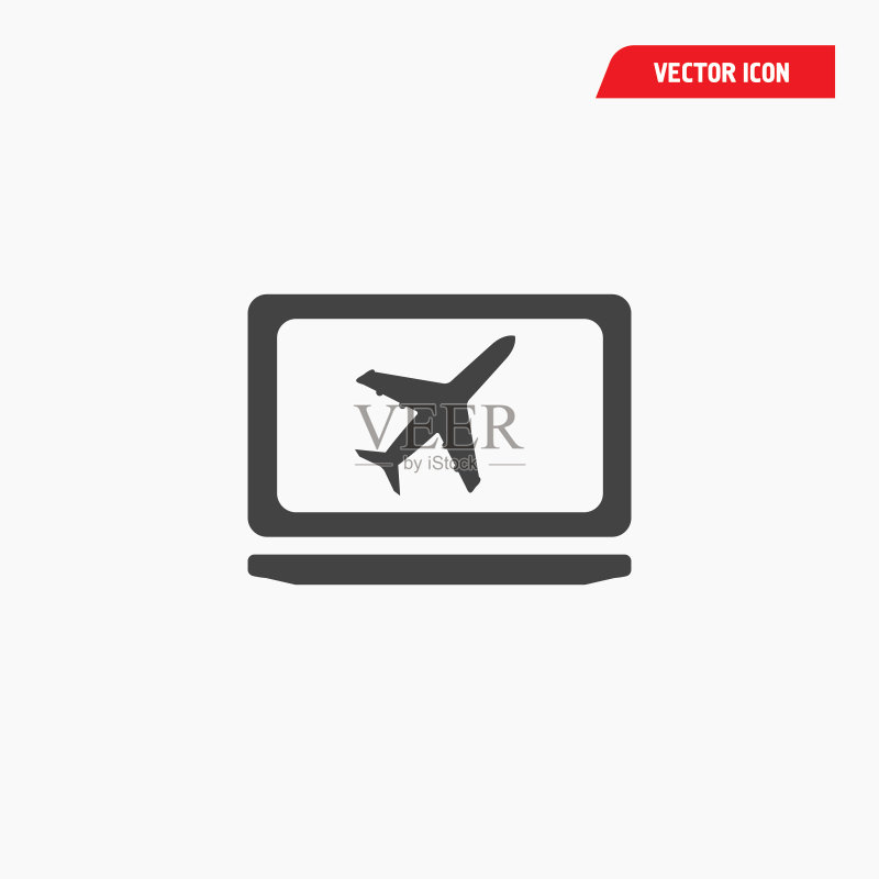 监视器上的机场航空公司图标图标素材