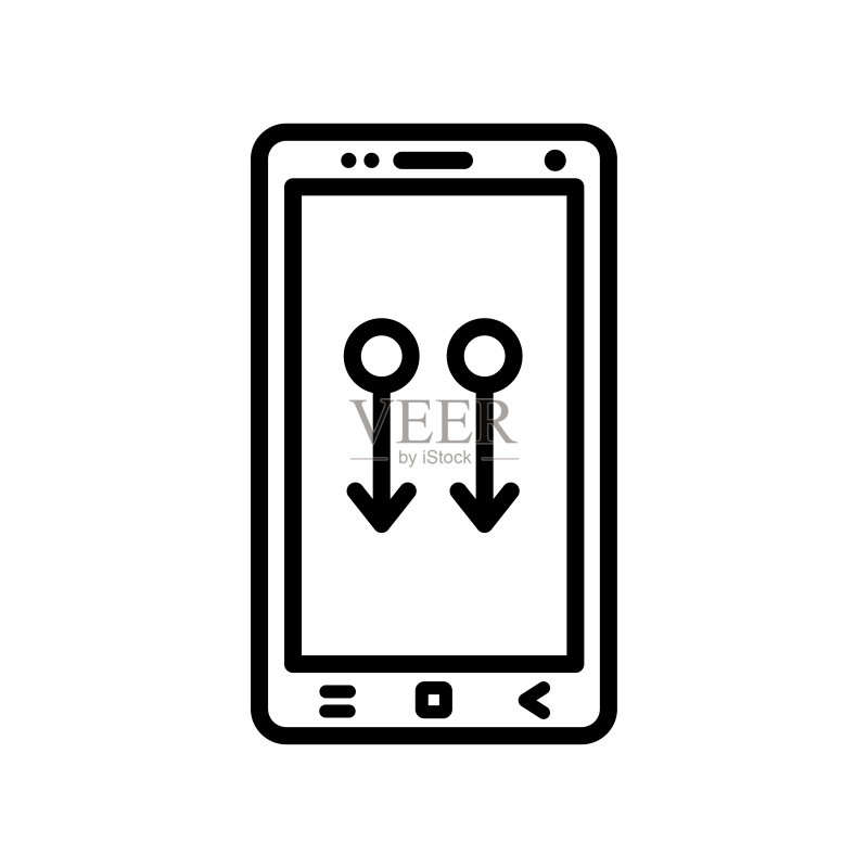 智能手机图标矢量符号,白色背景隔离图标素材