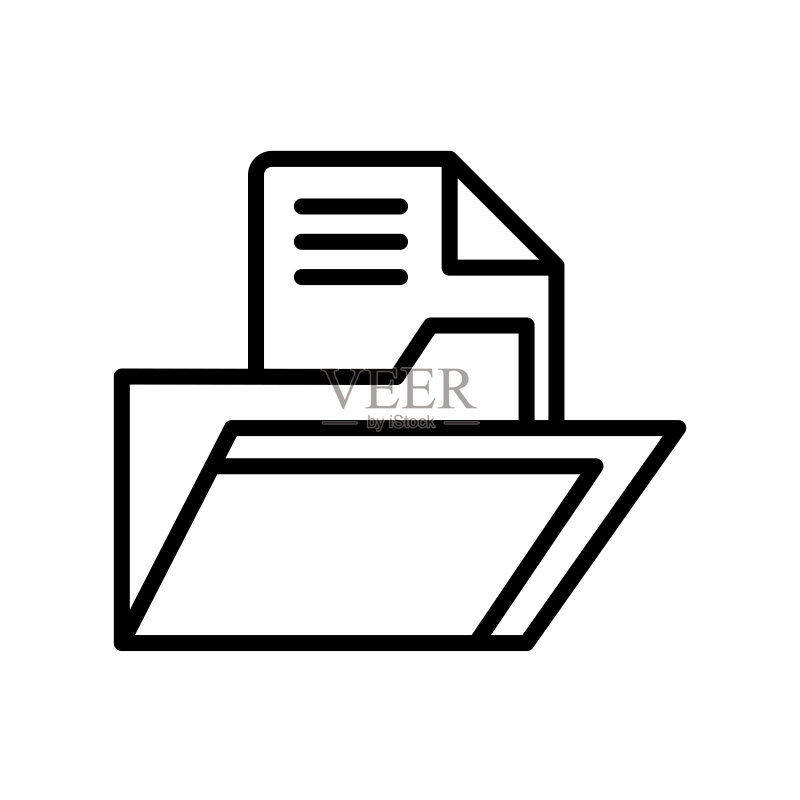白色背景上的文件图标矢量标志和符号,文件Logo概念图标素材