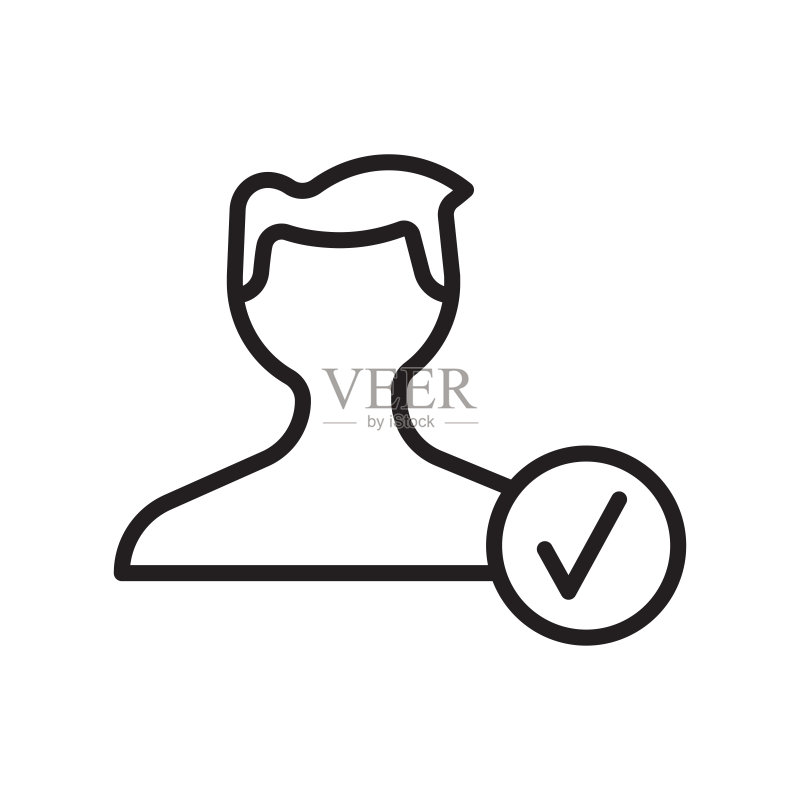 白色背景上的用户图标矢量符号图标素材
