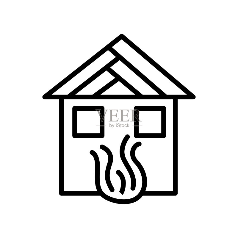 灾难图标矢量符号,与白色背景隔离图标素材