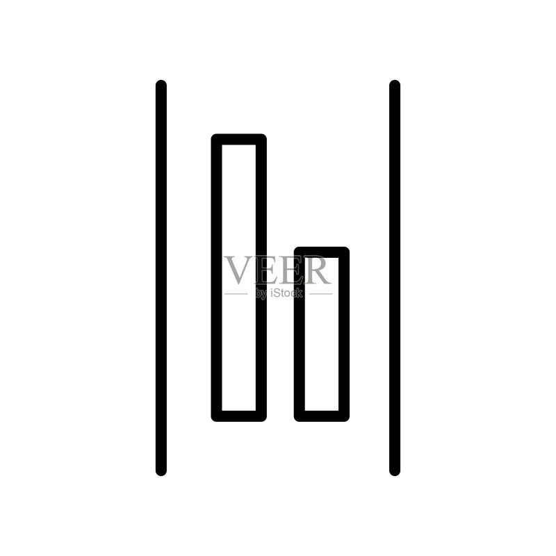 白色背景上垂直对齐图标矢量标志和符号,垂直对齐logo概念图标素材