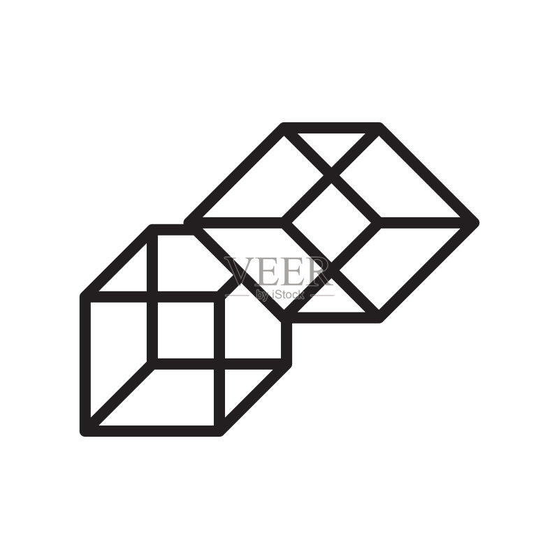 白色背景上隔离的3D立方体图标矢量符号和标志,3D立方体logo概念图标素材