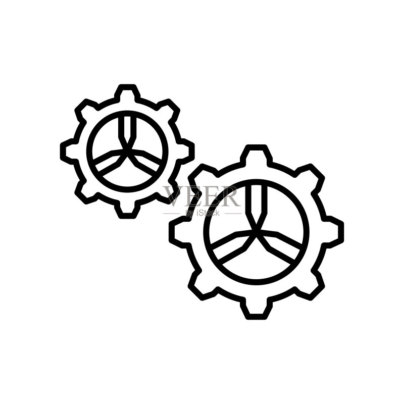 设置图标矢量符号,独立白色背景上的设置标志概念图标素材