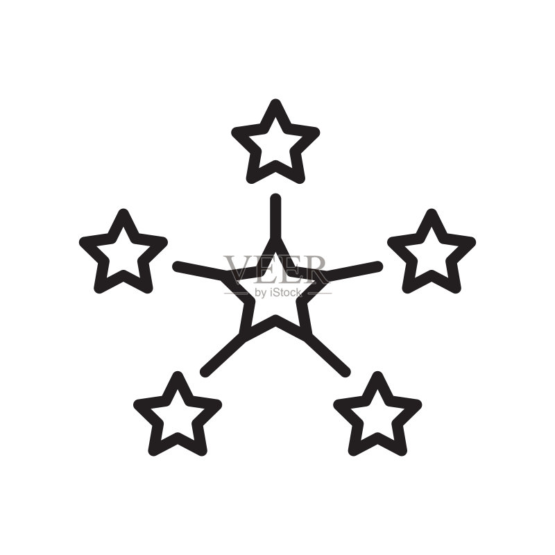 星星图标矢量标志和符号,在白色背景下隔离,星星Logo概念图标素材