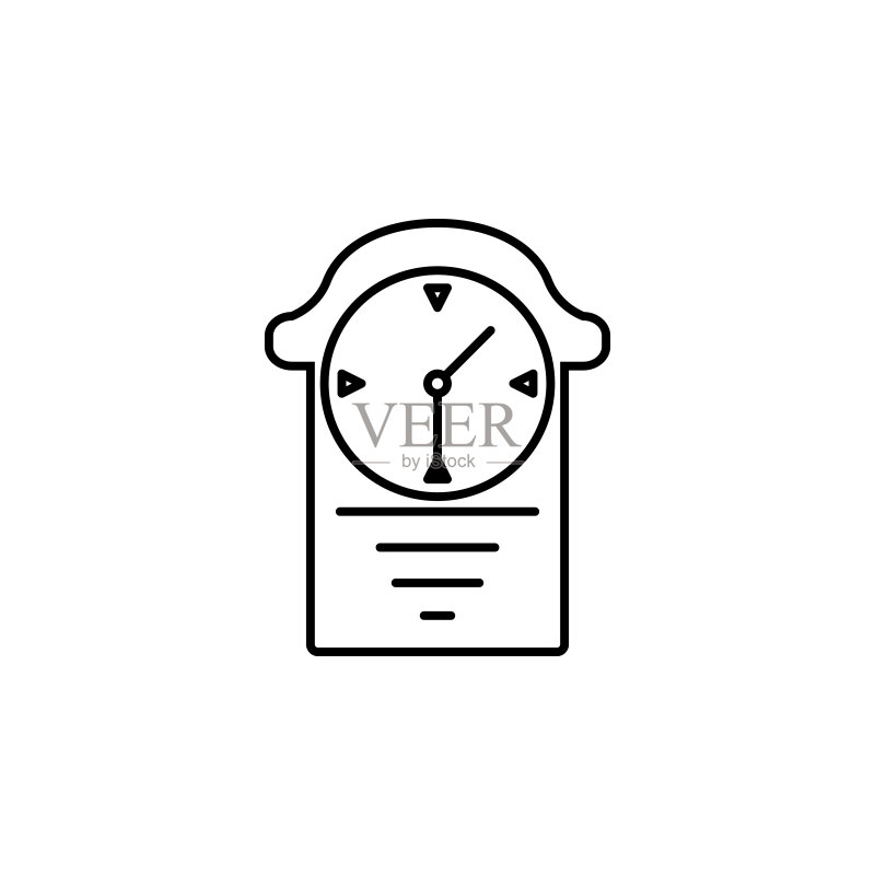 闹钟。用于移动概念和Web应用程序的教育图标元素。细线闹钟可用于Web和移动设备图标素材