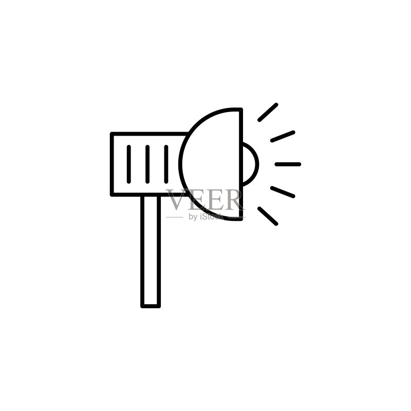 街灯:移动概念和Web应用程序的照明图标元素图标素材