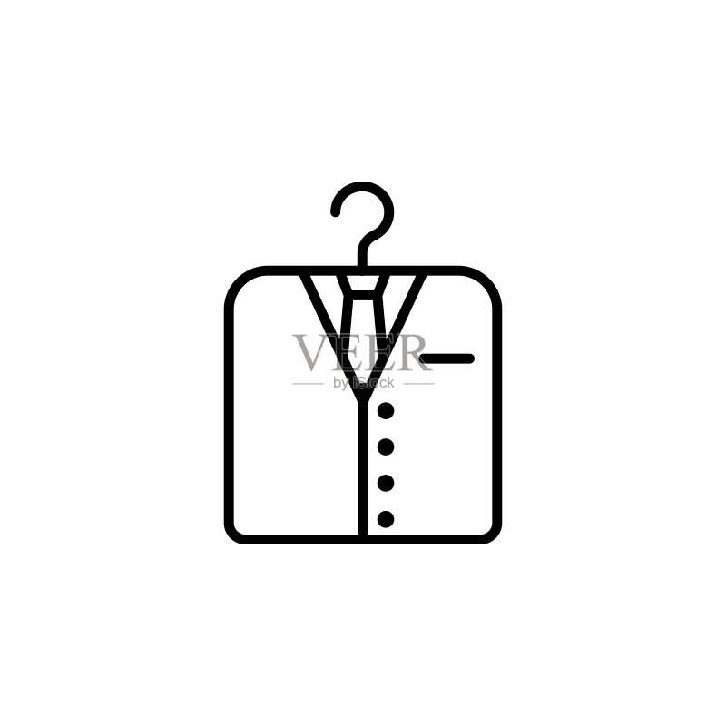 工作套装。移动概念和Web应用程序的面试图标元素。用于Web和移动的细线工作服图标素材