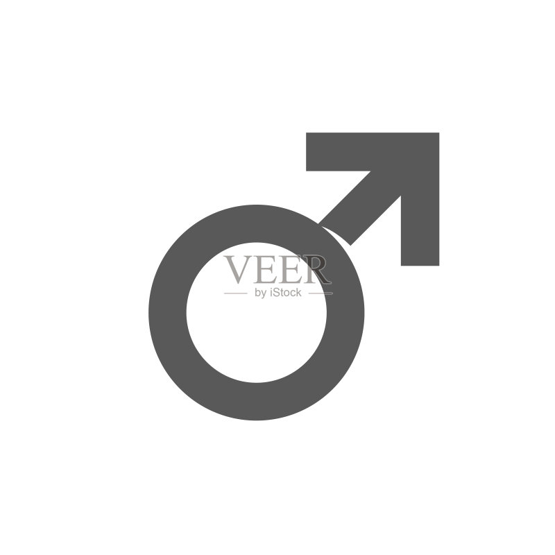 男性符号图标(灰度图)图标素材