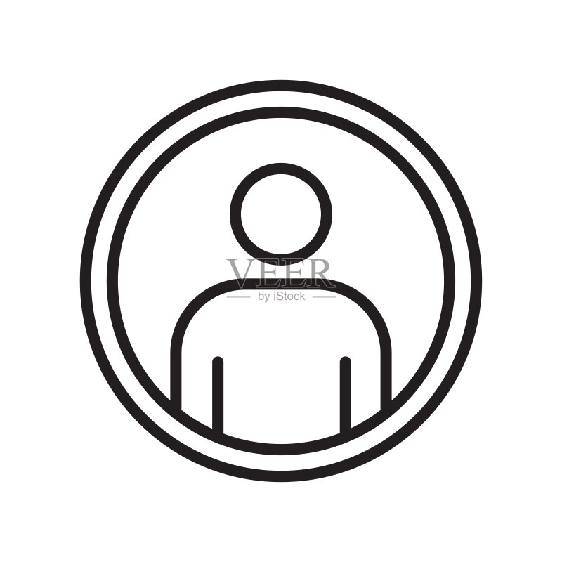 用户图标矢量标志和符号,白色背景上的用户logo概念图标素材