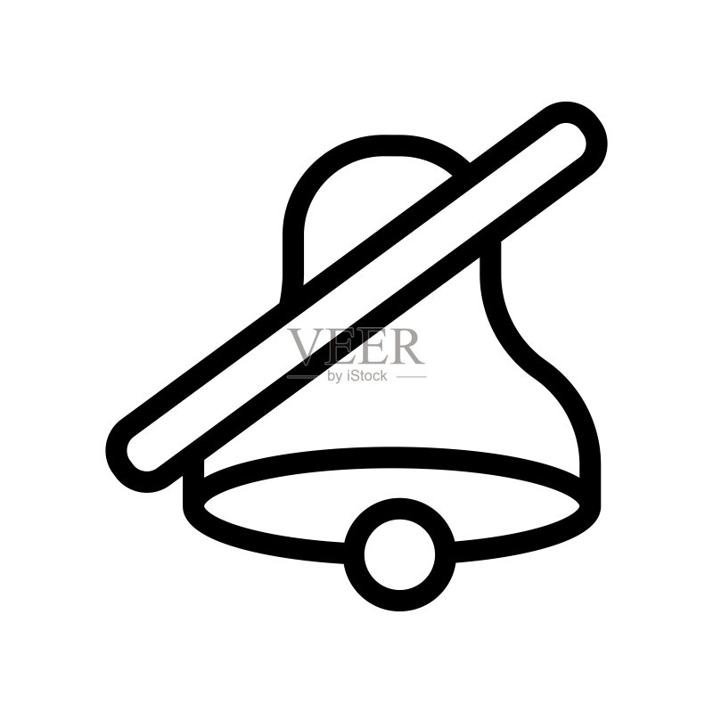 白色背景上的铃铛图标矢量符号:铃铛Logo概念图标素材