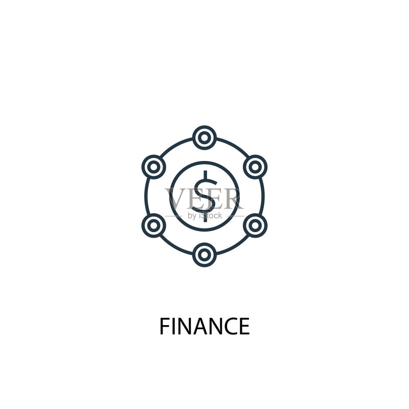 金融概念线性图标:用于网页和移动UI/UX的简单元素图标素材