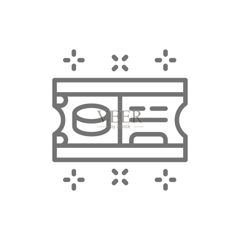 冰球门票线稿图标图标素材