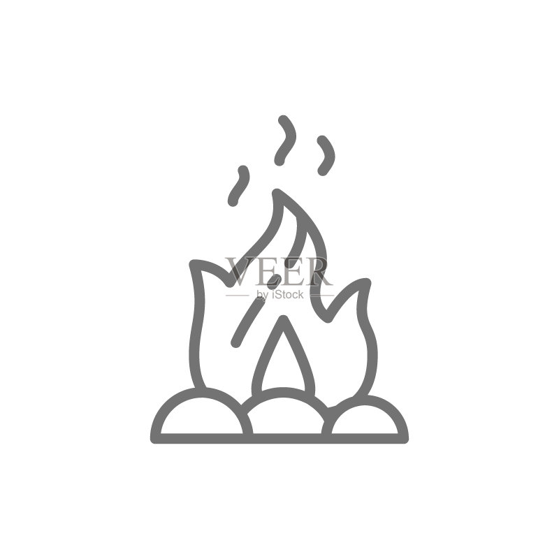 篝火线性图标图标素材