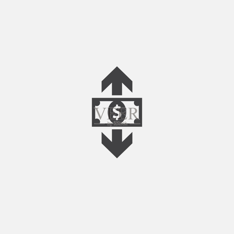 现金流基础图标,简约标志插画,现金流符号设计,适用于网页、印刷和移动设备图标素材