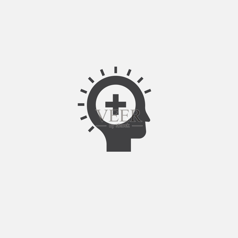 心理健康基础图标:简单标志图例,心理健康符号设计,可用于网页、印刷和移动设备图标素材