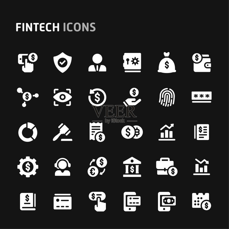 金融科技矢量图标集图标素材
