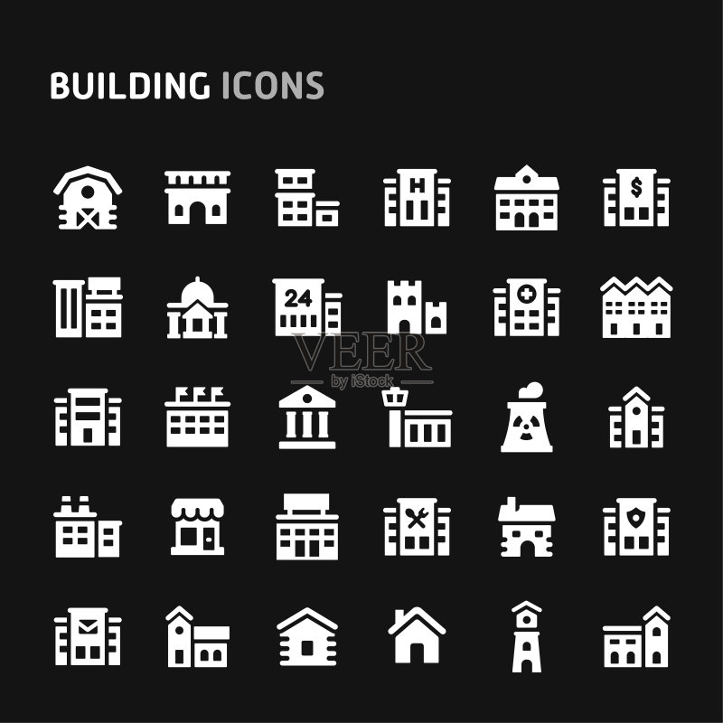 建筑矢量图标集图标素材