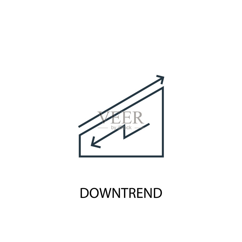 下降趋势概念线图标。可用于Web和移动UI/UX图标素材
