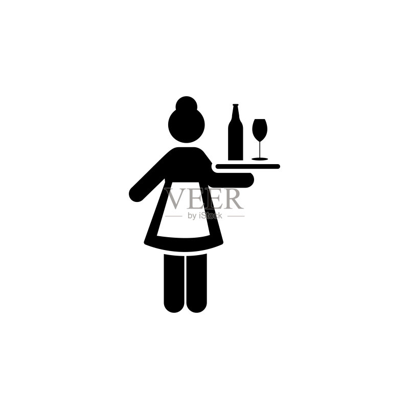 酒店,女孩,服务,女保洁员图标。元素酒店象形图标。优质的图形设计图标。标志和符号收集图标图标素材
